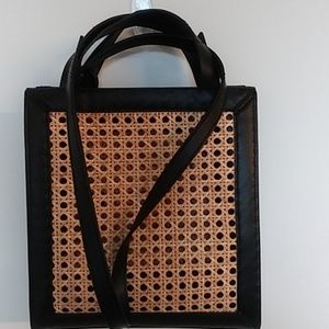Zara black wicker tote bag